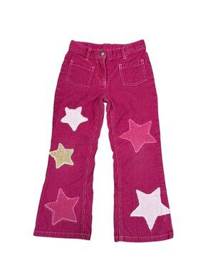 Mini Boden Girls Corduroy Star Patch Flare Pants 5-6 Years EUC